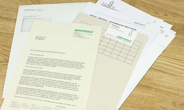 Fundraising Mailing für die NGO Greenpeace